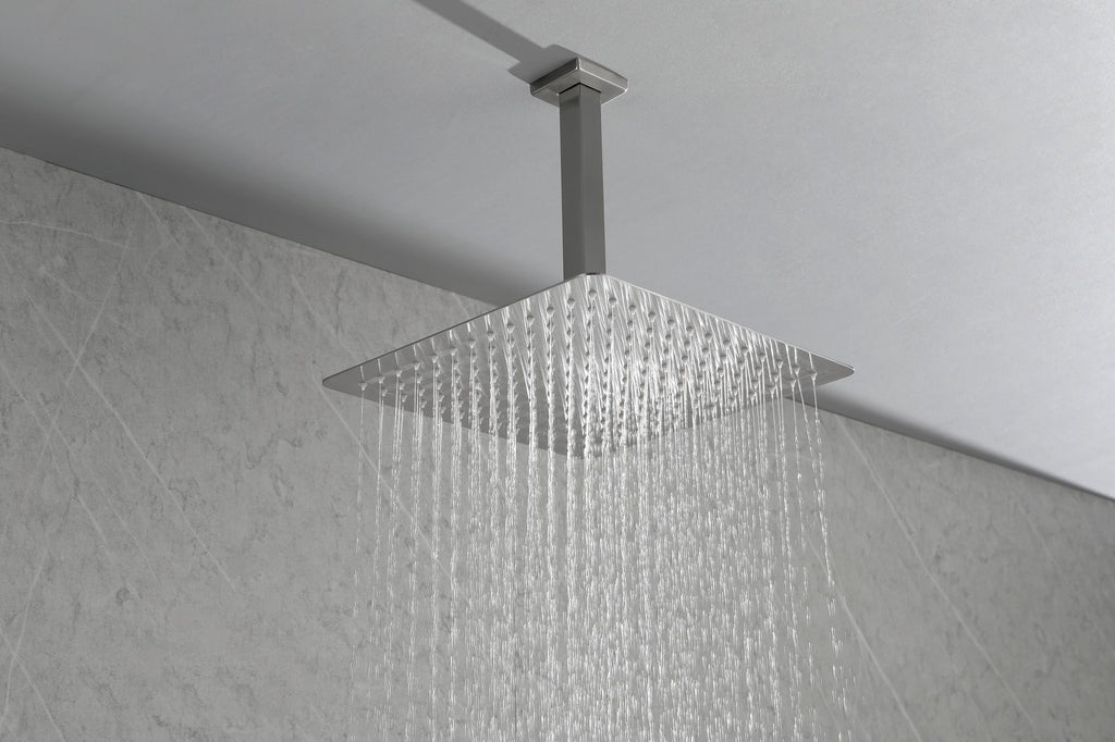 Matte Black Bathroom Luxury Combo Set Ceiling Mounted Rainfall