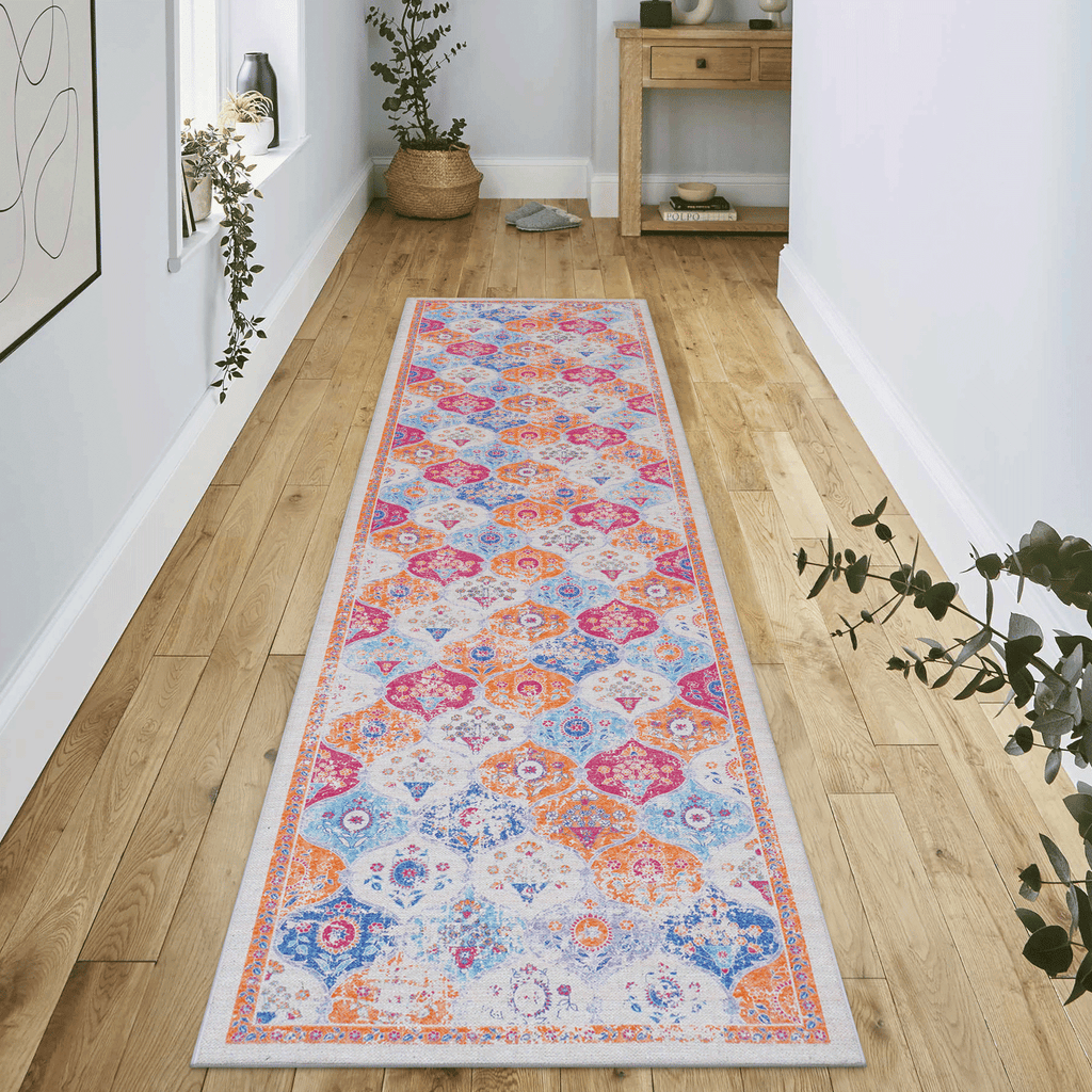 MAVAL Cream Washable Rug 2'6'' x 10' Runner Rug (Cream, 2'6'' x 10')