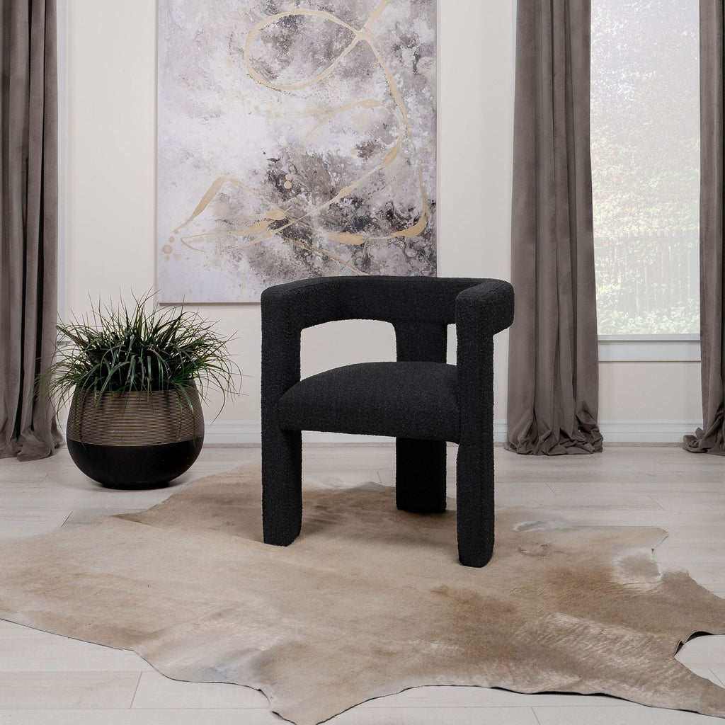 McKinley Black Boucle Upholstered Accent Side Chair