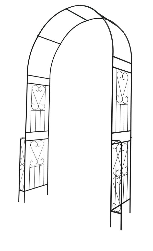 Metal Garden Arch W55'' x H94.5'' Garden Arbor Trellis Climbing Plants Support Rose Arch Outdoor Arch Cream White