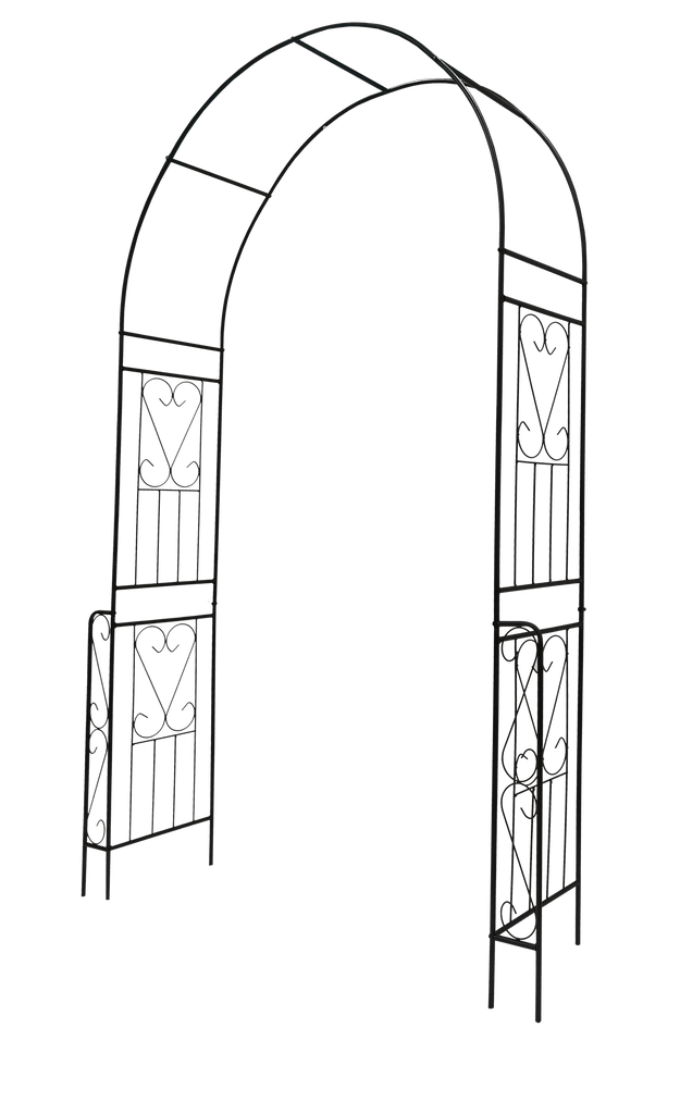 Metal Garden Arch W55'' x H94.5'' Garden Arbor Trellis Climbing Plants Support Rose Arch Outdoor Arch Cream White