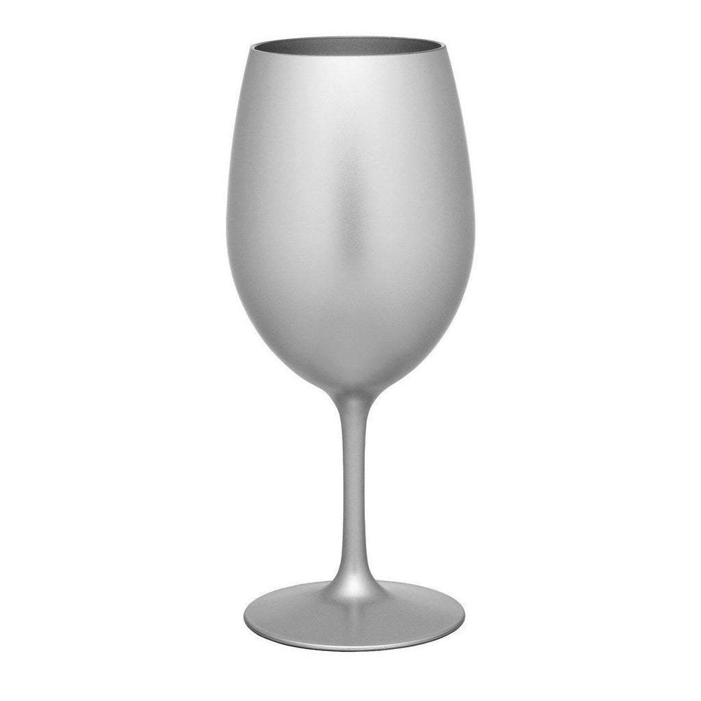 Metallic Silver Color Plastic Wine Glasses Set of 4 (20oz), BPA Free Acrylic Wine Glass Set, Unbreakable Red Wine Glasses, White Wine Glasses