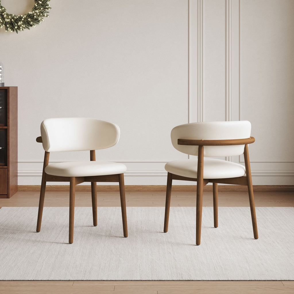 Mid-Century Modern wood feet Dining Chair (Set of 2) – Stylish Wooden Chairs for Dining Room, Kitchen, or Living Room, Comfortable & Durable, Easy to Assemble (old sku W509P316122)