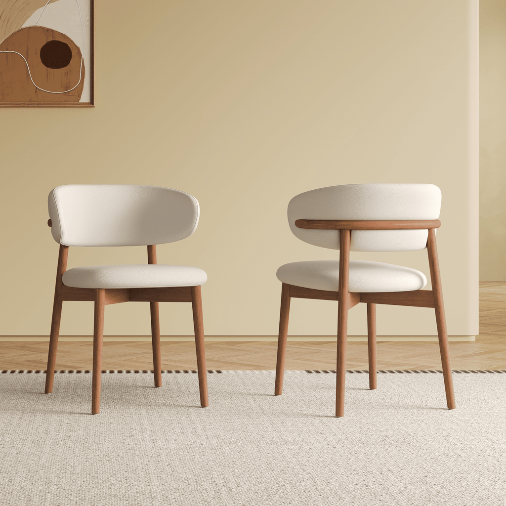 Mid-Century Modern wood feet Dining Chair (Set of 2) – Stylish Wooden Chairs for Dining Room, Kitchen, or Living Room, Comfortable & Durable, Easy to Assemble