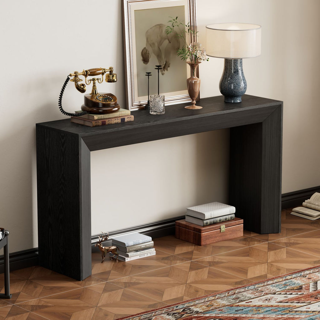 Mirod Elegant Console Table,Fireplace Design,Simple and Functional with High-Quality Wood Veneer Top ,Versatile for Hallway, Living Room, or Entryway