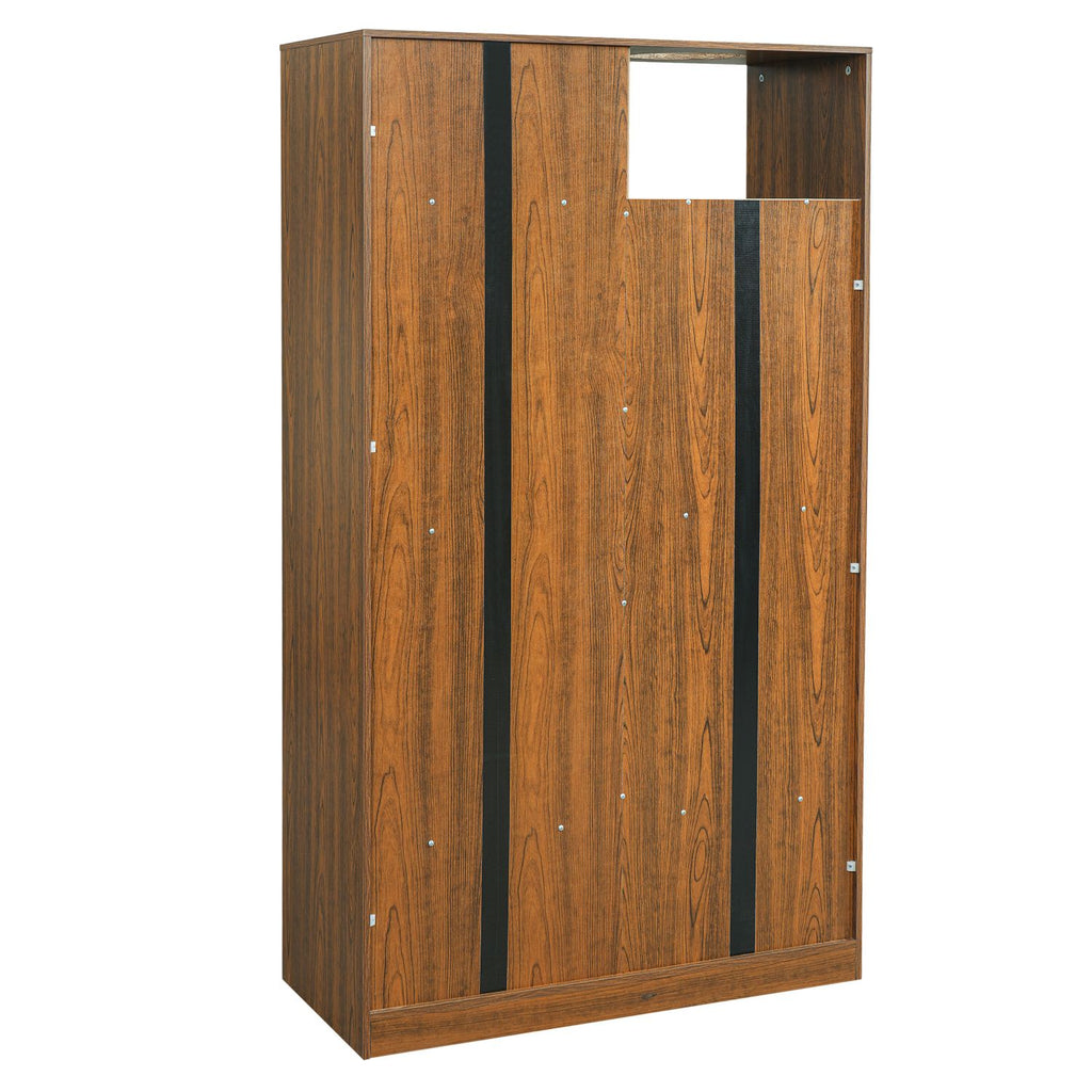 Modern 2 IN 1 Wood Bookshelf Cat House, Cat Tree Display Case with Storage, Cat Litter Box Enclosure Climbing Shelf - BROWN