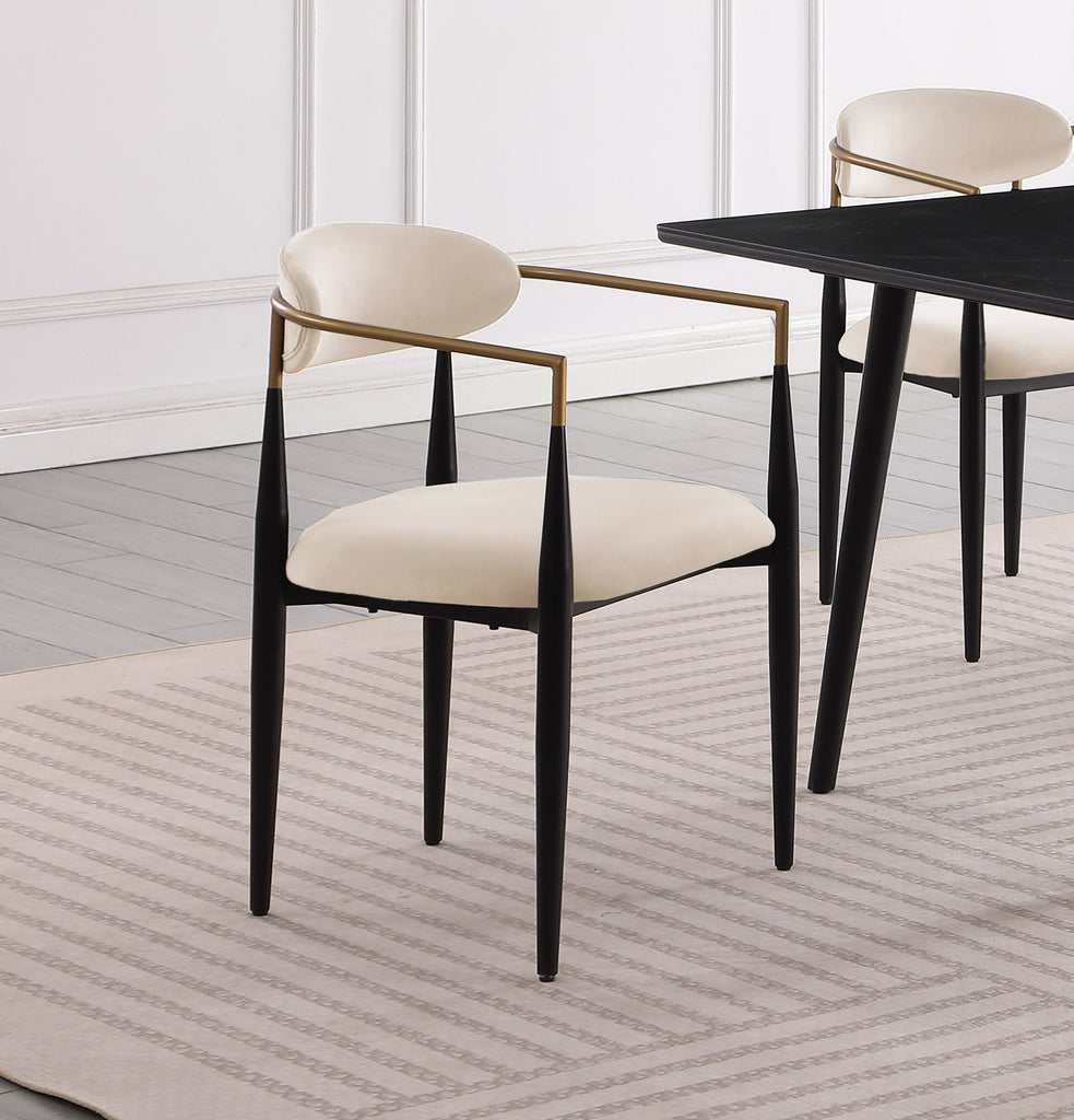 Modern Contemporary 2pcs Side Chairs Taupe Fabric Upholstered Ultra Stylish Chairs Set
