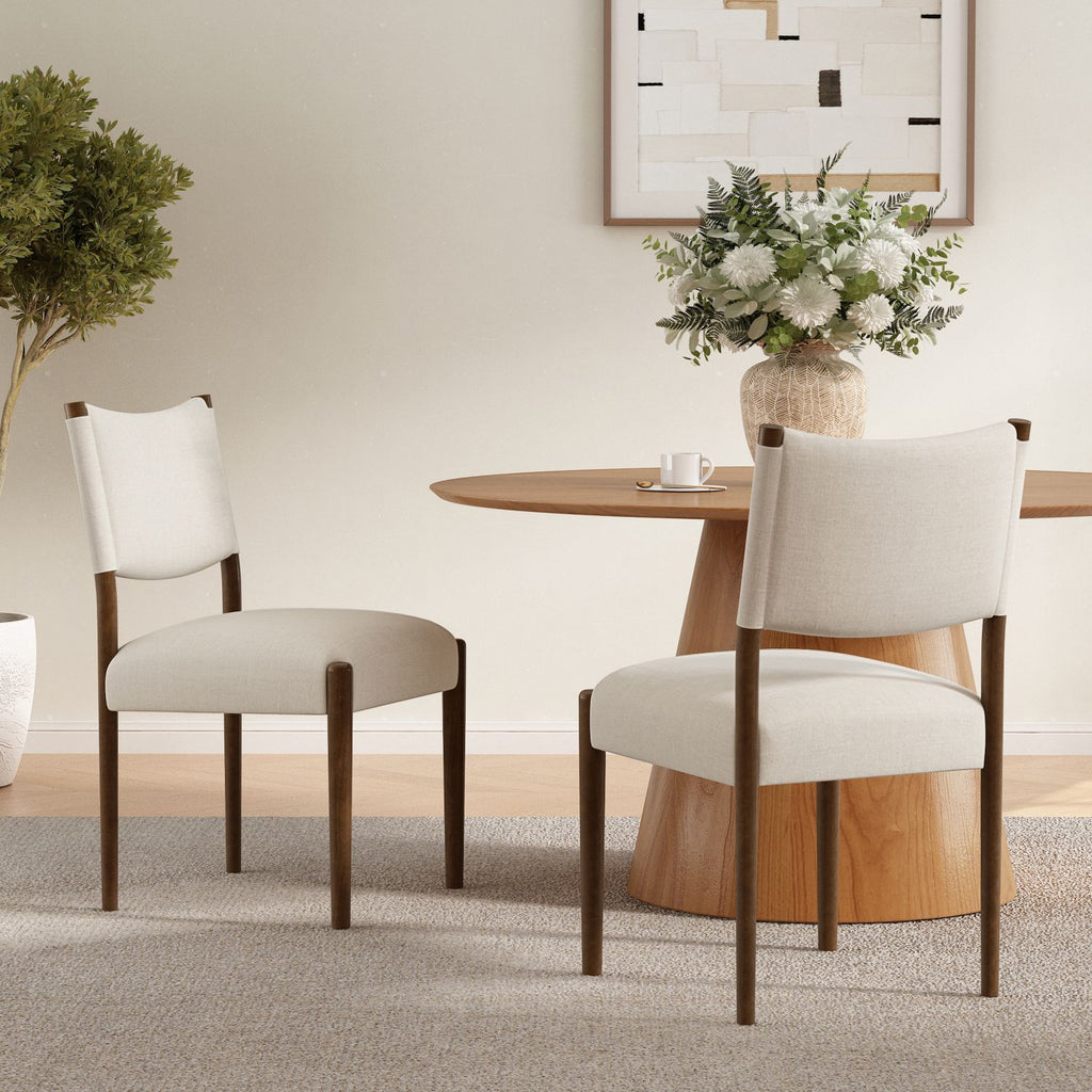 Modern Dining Chair,Kitchen Chair With Thick Seat Cushion and Solid Wood Legs, Dining Chairs for Home Bar/Restaurant and Dining Room,Set of 2,Walnut