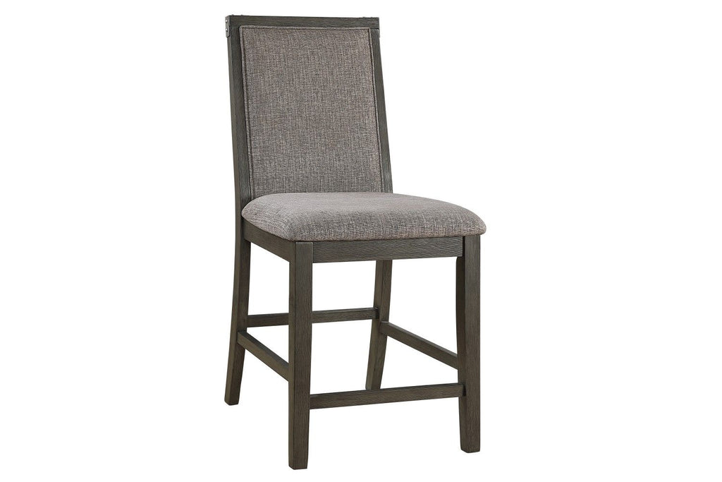 Modern Grey Dining Chairs Kitchen Set of 2pc High Chairs Upholstered Fabric Foam Cushion Dining Room