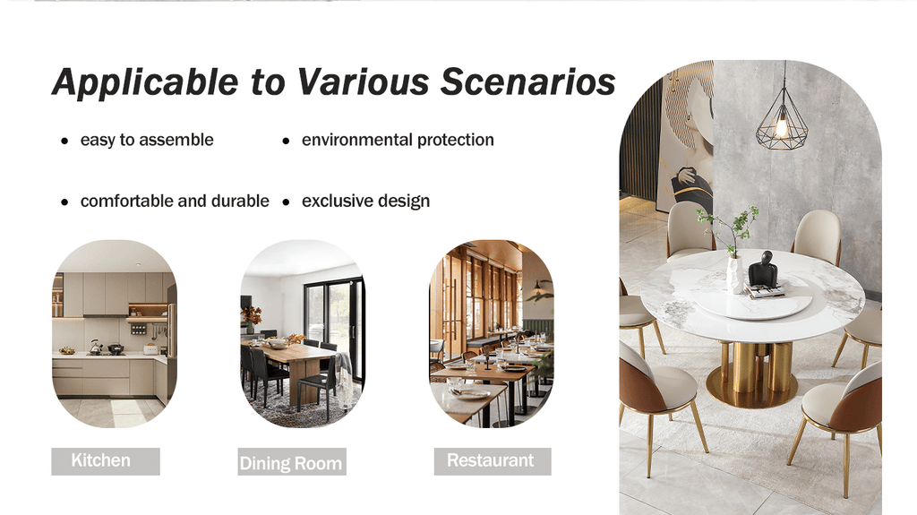 Modern Marble Dining Table, 59" Round Sintered Stone Table for Dining Room, Kitchen, Dinette, Compact Space With Lazy Susan(Table Only)