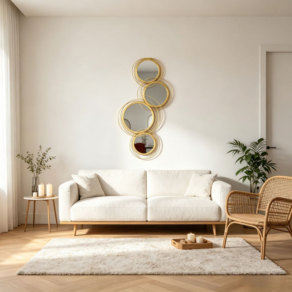 Modern Multi-Circle Wall Mirror with Overlapping Rings,Artistic Wall Mirror,Wall Mirror,Art Mirror(Only Wall Mirror)