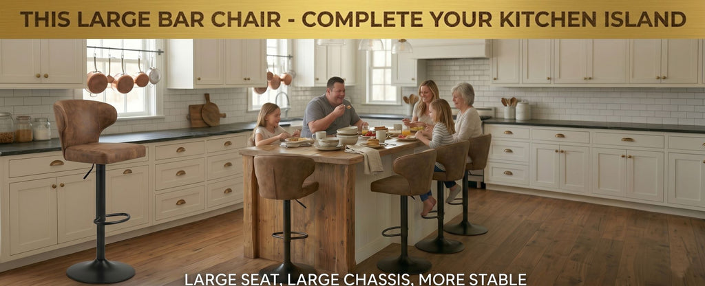 Modern rotating adjustable bar chair, suede with backrest swivel chair, suitable for kitchen bar and dining room, height adjustable, load-bearing up to 300 pounds (brown -4 pieces)
