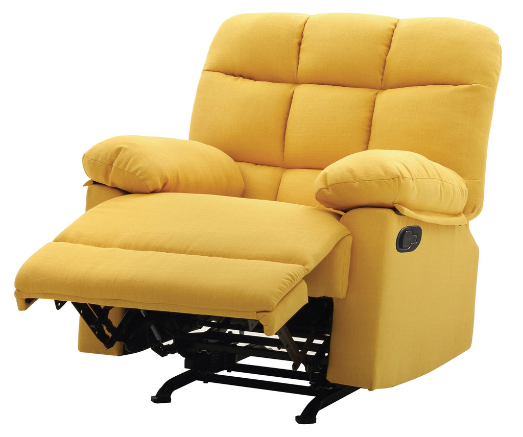 Modern Yellow Padded Arm Recliner