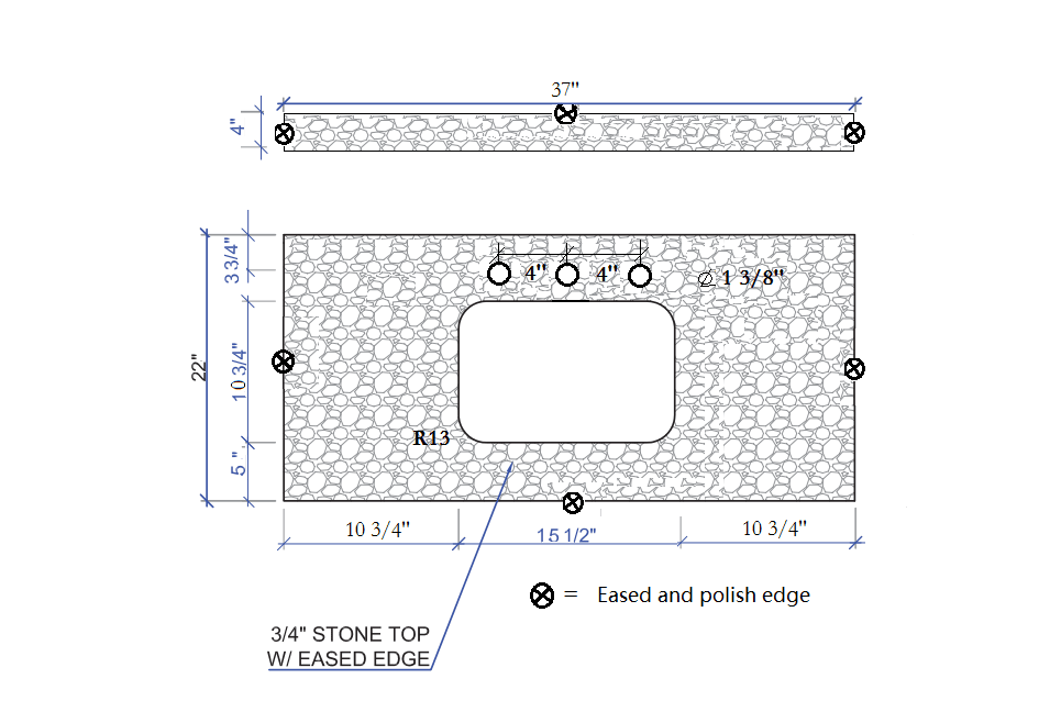 Montary 37inch bathroom vanity top stone carrara white new style tops with rectangle undermount ceramic sink and back splash with 3 faucet hole for bathrom cabinet