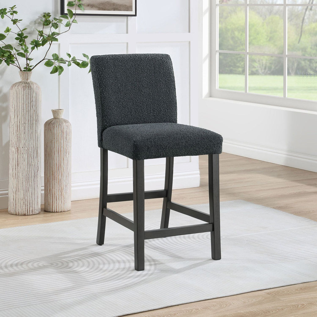 Murtry Black Boucle Upholstered Counter Chair (Set of 2)