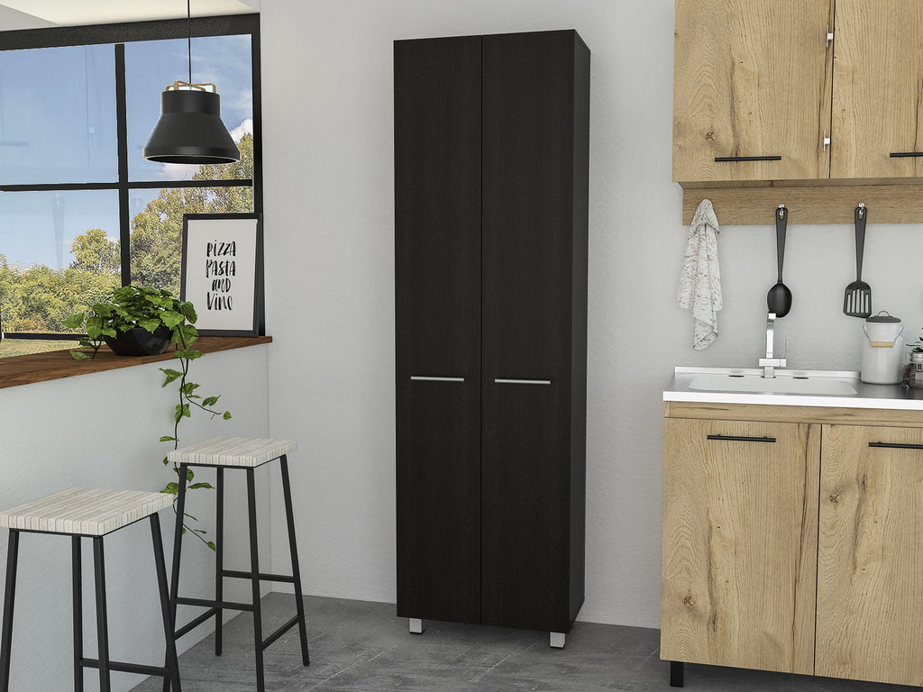 Nalani Rectangle Pantry Cabinet Black Wengue