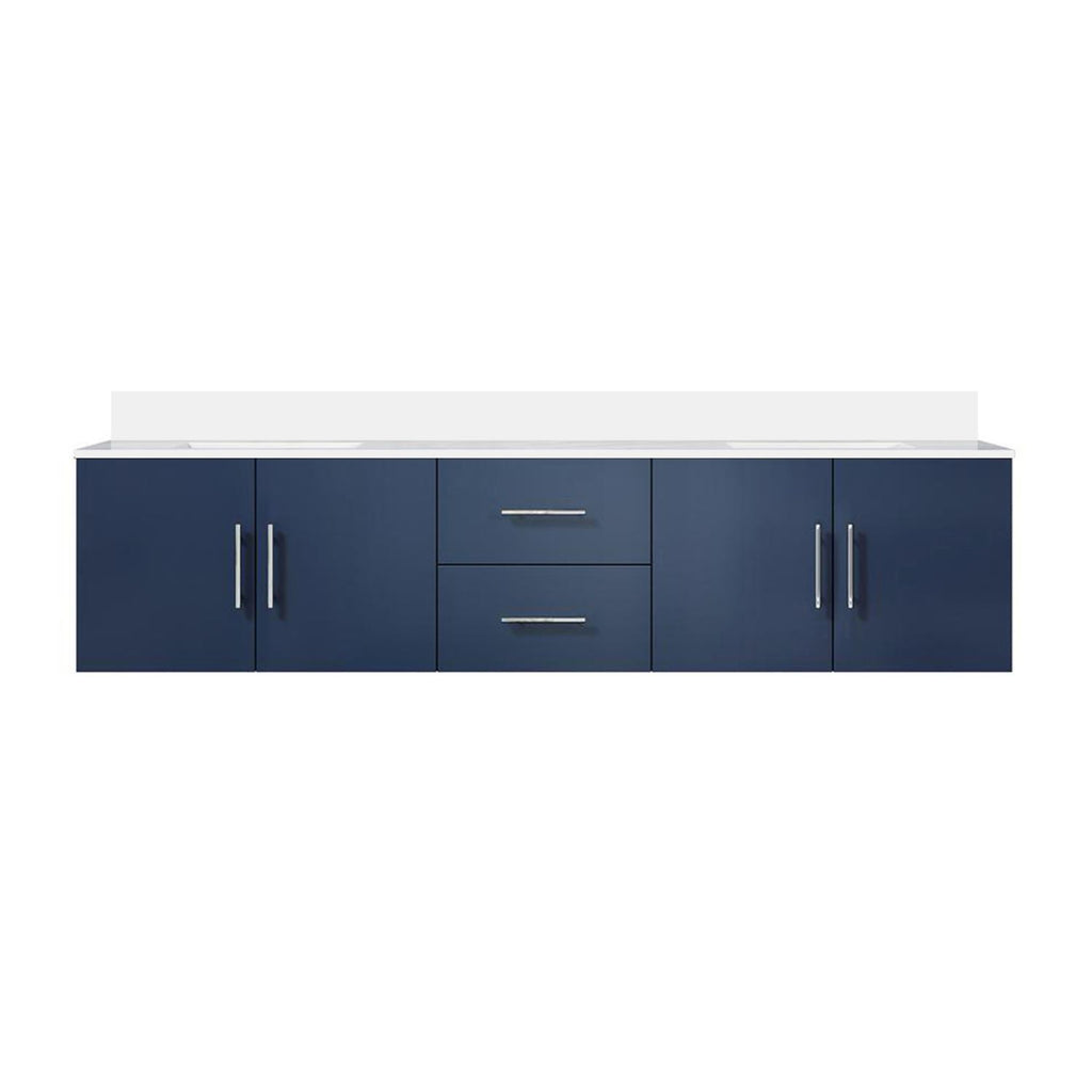 Navy Blue Double Bath Vanity 80 in. W x 22 in. D, with Cultured Marble Top