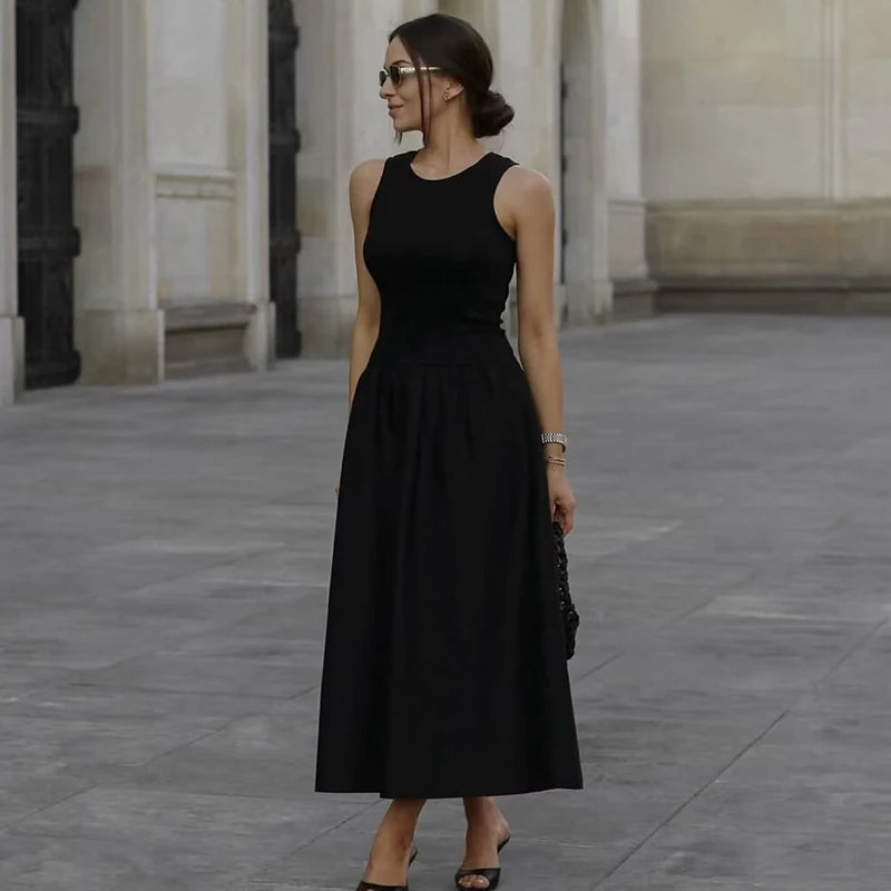 Dresses Summer Women's 2025 New Chic Slim Simple Elegant Holiday Dress - NIICY