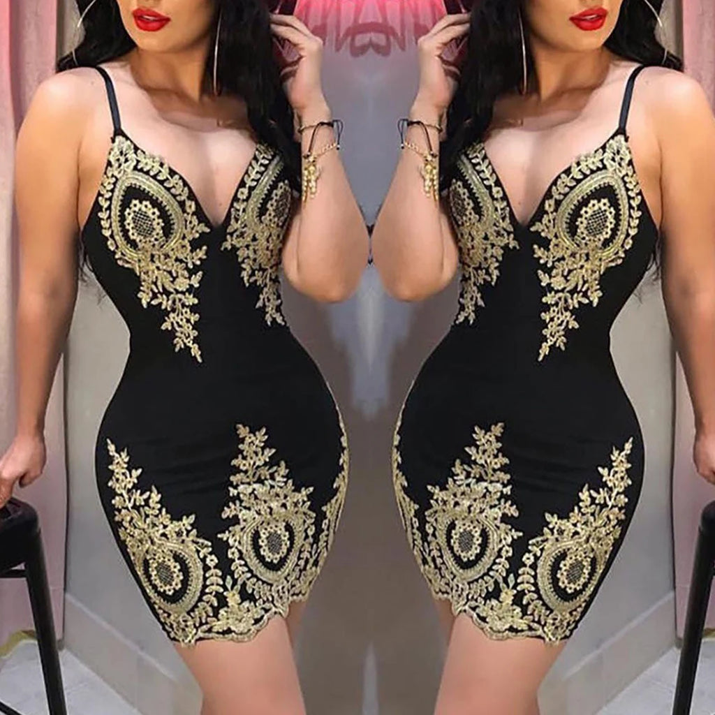 Sexy Summer Party Halter Dress Sleeveless Slim Fit Mini with Low Neck and Back - NIICY