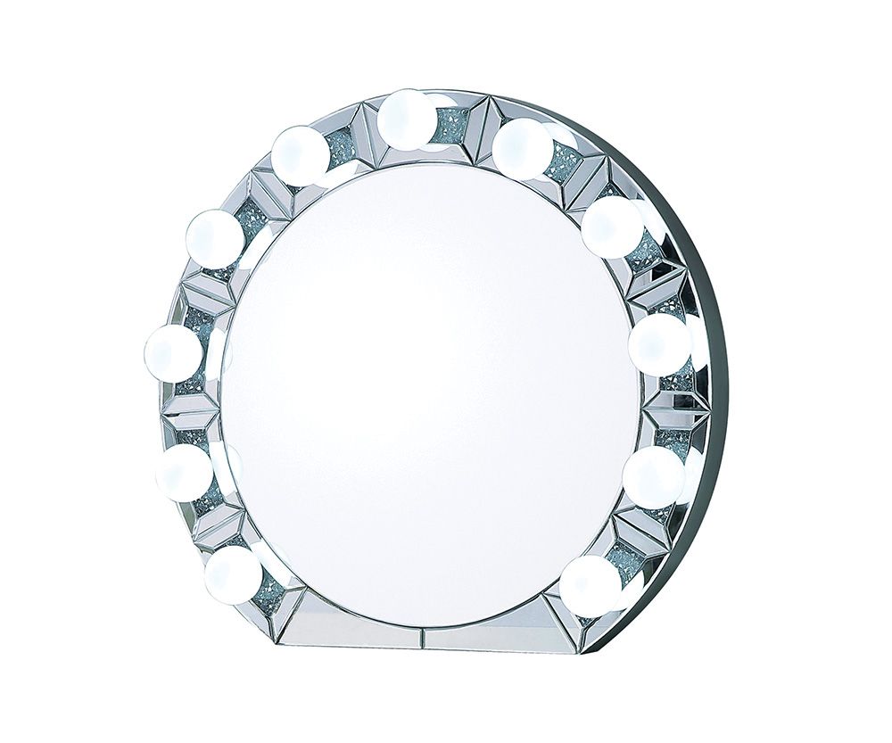 Noralie Mirrored & Faux Diamonds Accent Mirror (Assembled)