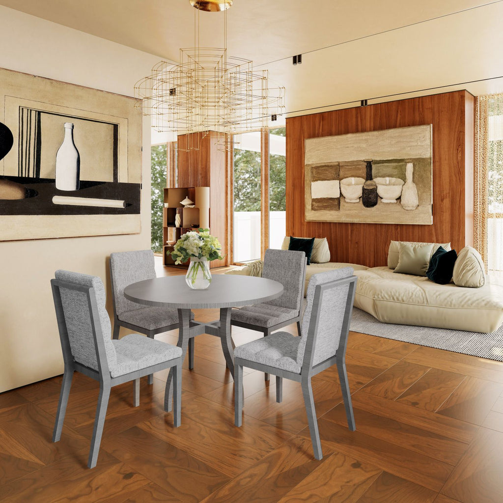 Oak Gray Finish & Tufted Upholstery Modern Dining Chairs Set of 2 – Sleek Comfort for Every Space