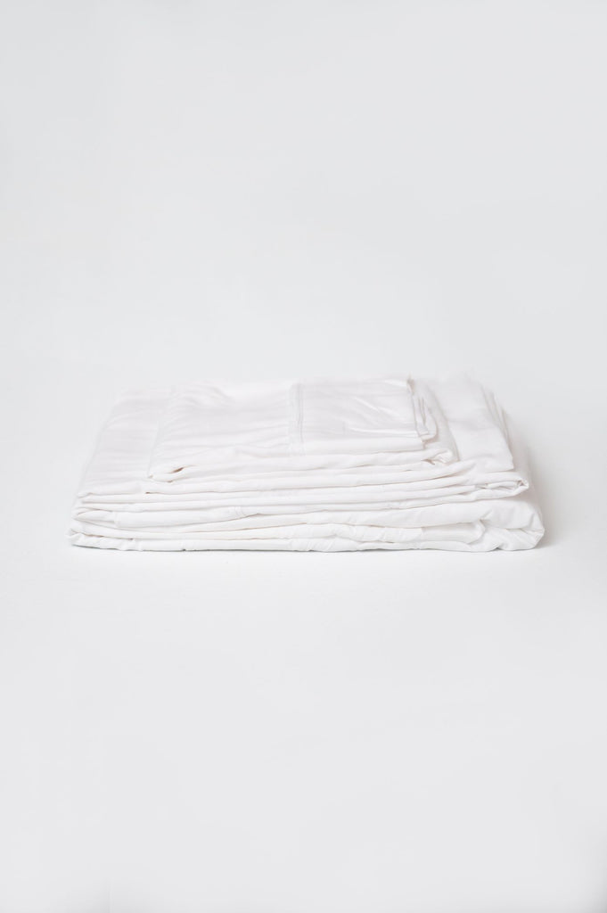 Omne Sleep 4-Piece White Bamboo California King Hypoallergenic Sheet Set