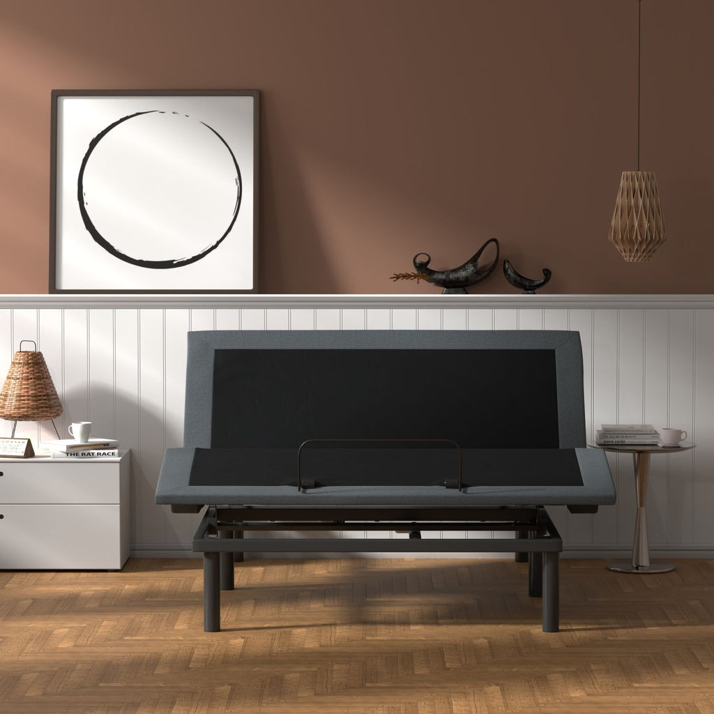 OS4 Black and Grey Queen Adjustable Bed Base With Head and Foot Position Adjustments