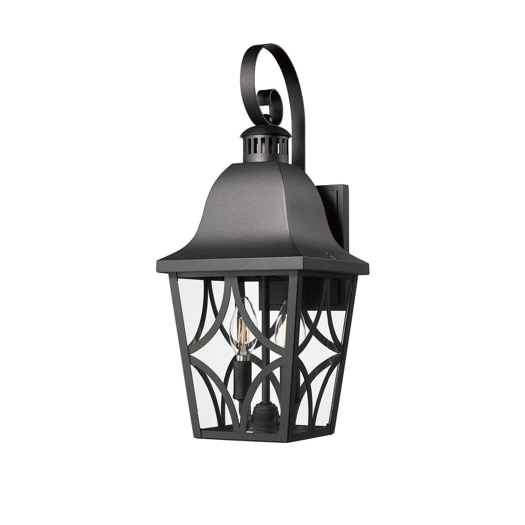 Outdoor Wall Light Fixtures, Waterproof Exterior Wall Sconce Porch Lights, Matte Black Outdoor Wall Lantern with Clear Glass, Outside Wall Mount Lighting for House, Garage, Front Door (2 pack)