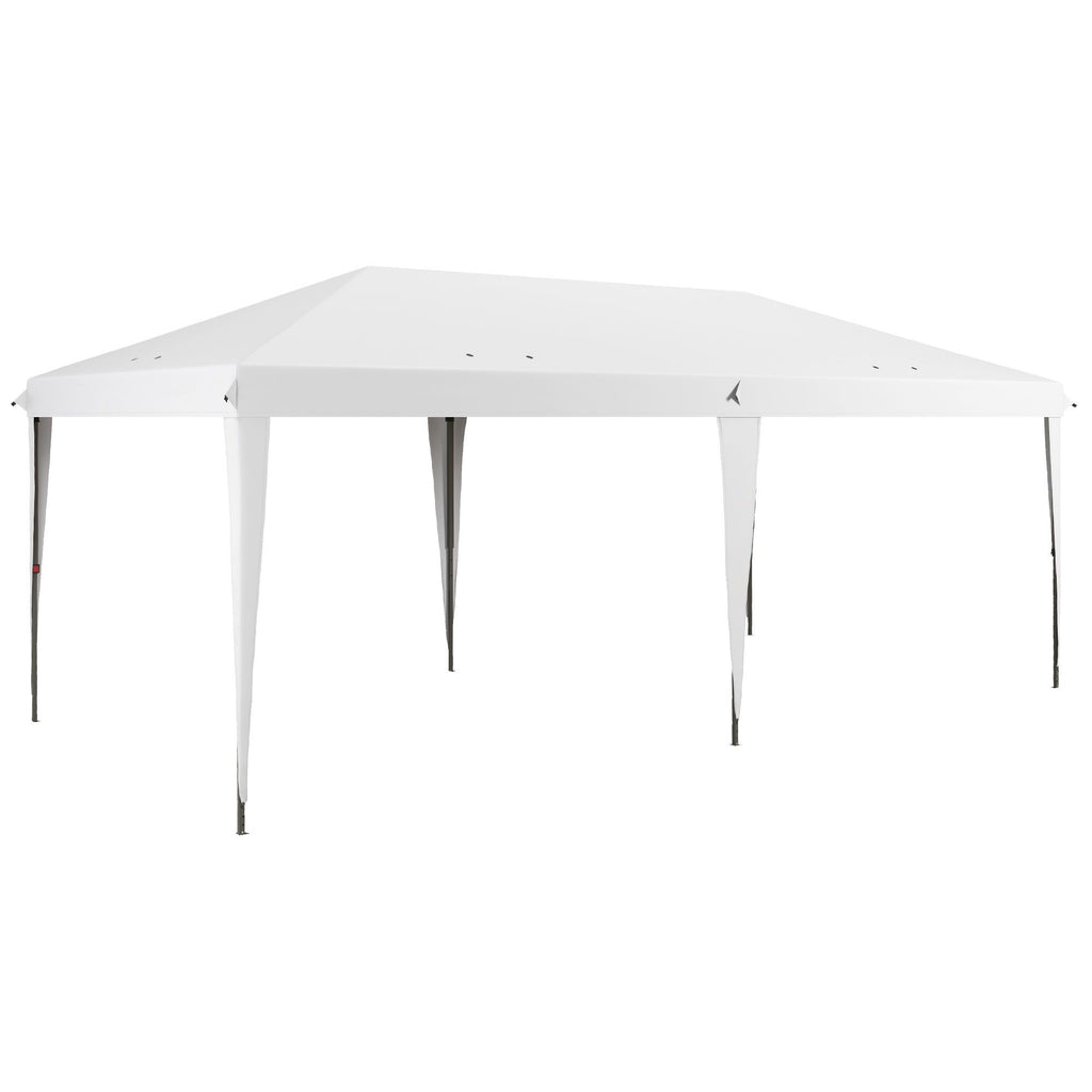Outsunny 10' x 19.2' Pop Up Canopy Tent, Heavy Duty Tent for Parties, Outdoor Instant Gazebo Sun Shade Shelter with Carry Bag for Catering, Events, Wedding, Backyard BBQ, White