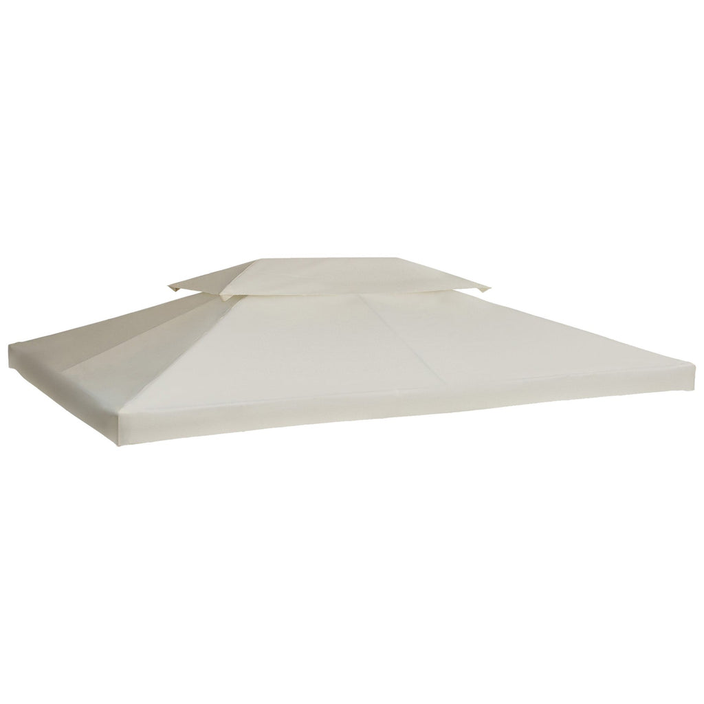 Outsunny 13' x 10' Gazebo Replacement Canopy, 2-Tier Top UV Cover for 9.84' x 9.84' Outdoor Gazebo, Cream White (Top Only)