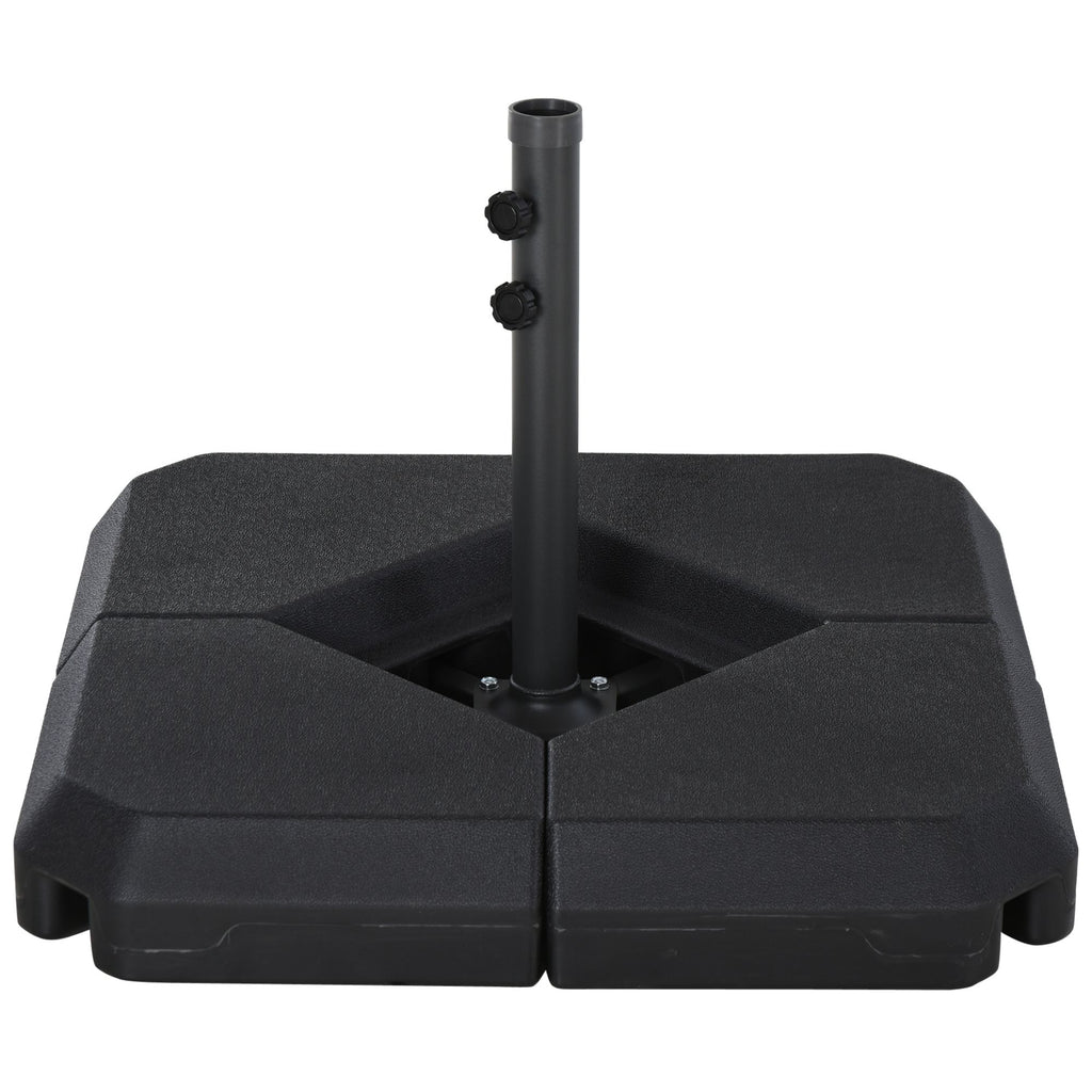Outsunny 4-Piece Outdoor Patio Offset Umbrella Base Stand Weight Holder w/ Cross Base for Powerful Support, 158lbs Sand or 132lbs Water Filled, Black