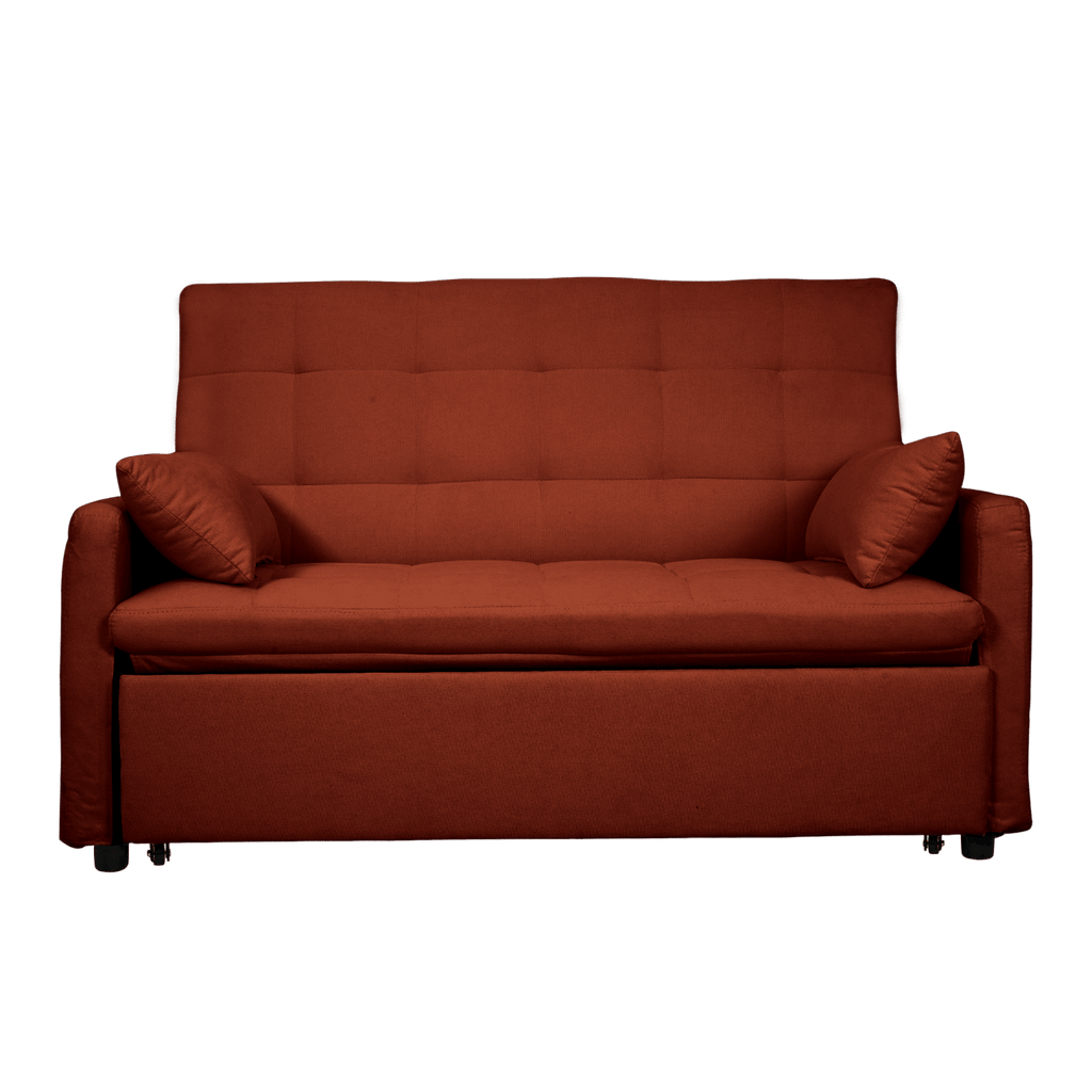 Oversized 61'' Convertible Sleeper Sofa Bed, 2-Seater Loveseat Sofa w/Pockets, Adjustable Backrest and Pillows.