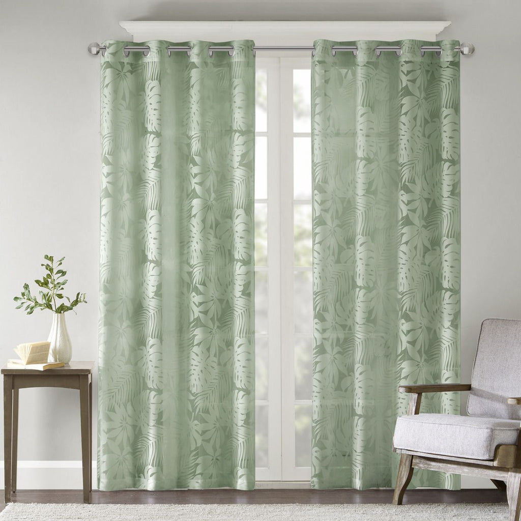 Palm Leaf Burnout Window Sheer
