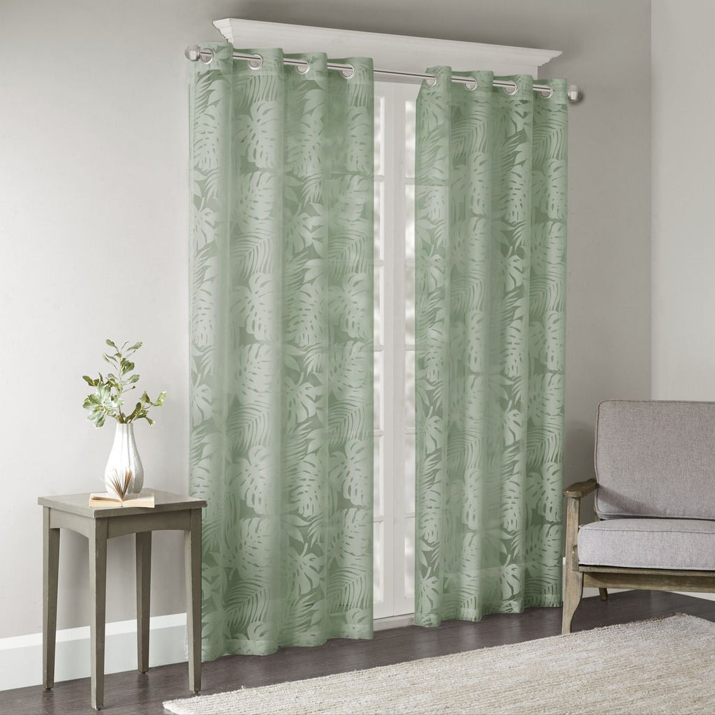 Palm Leaf Burnout Window Sheer