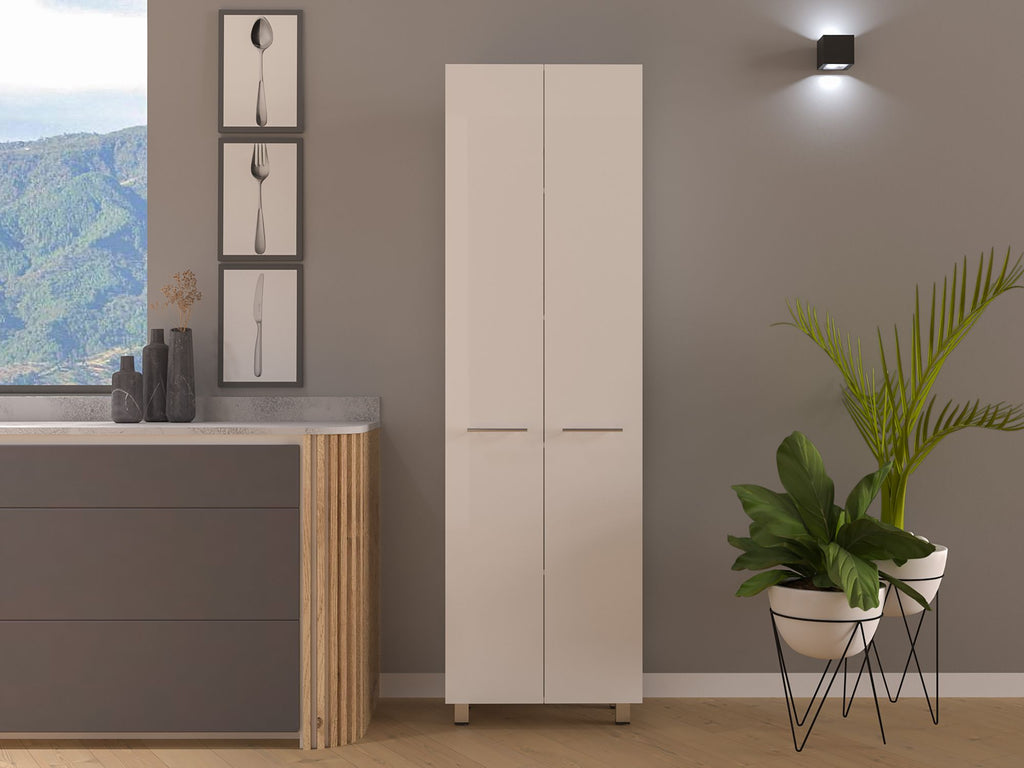 Pantry Cabinet, Five Interior Shelves, White