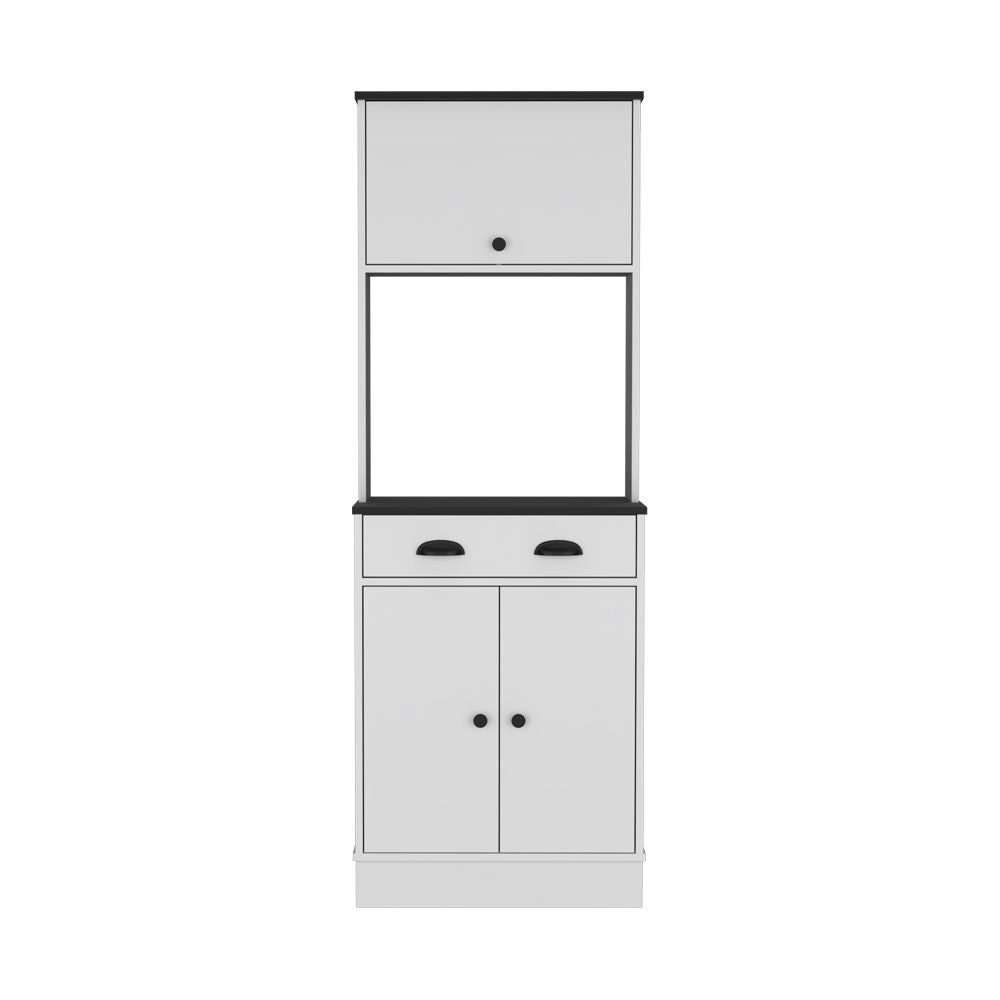 Pantry Cabinet Microwave Stand Warden, Kitchen, White/Black