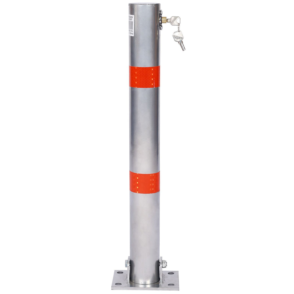 Parking bollard,pole barrier with lock ,car parking protection posts,home garage street decor ,parking barrier Round gray