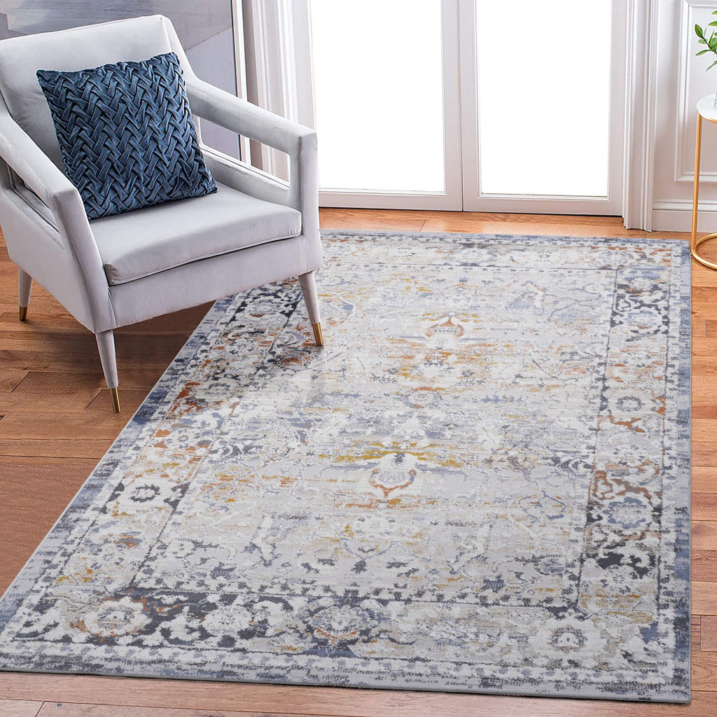PAYAS Collection 8X10 Ivory / Grey / Traditional Area Rug