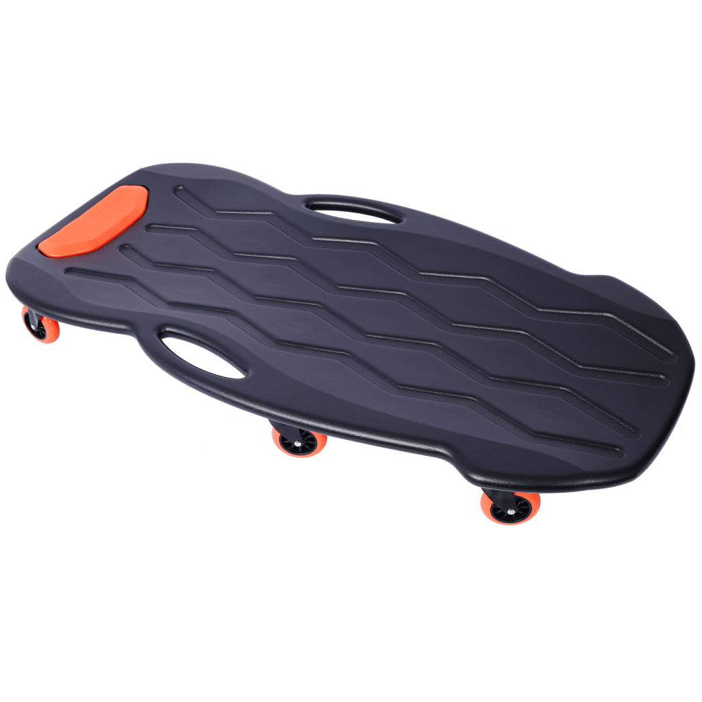 Plastic Creeper 42 Inch with carrying bag - Blow Molded Ergonomic HDPE Body with Padded Headrest & Dual Tool Trays - 330 Lbs Capacity ORANGE