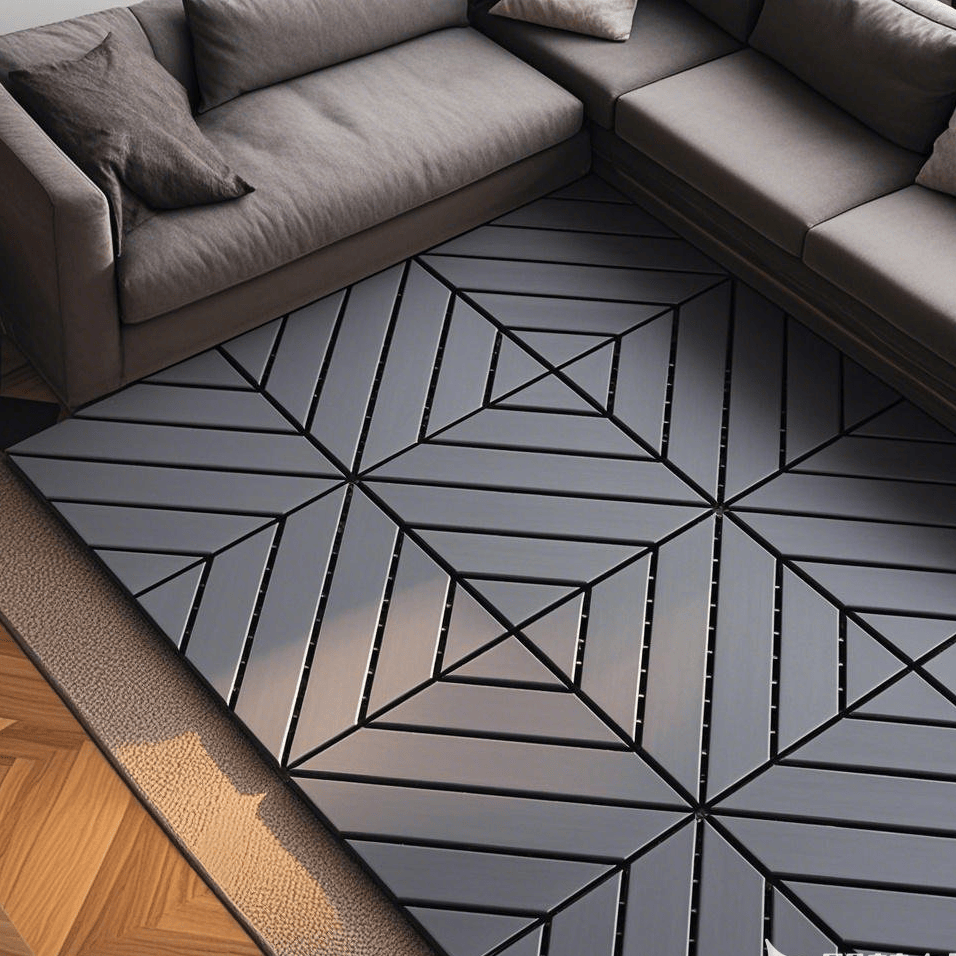 Plastic Interlocking Deck Tiles,44 Pack Patio Deck Tiles,12"x12" Square Waterproof Outdoor All Weather Use, Outdoor and Indoor Patio Decking Tiles for Poolside Balcony Backyard, Dark Grey