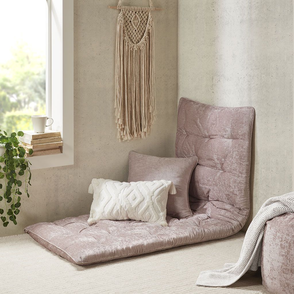 Poly Chenille Lounge Floor Pillow Cushion Blush 27" x 74"