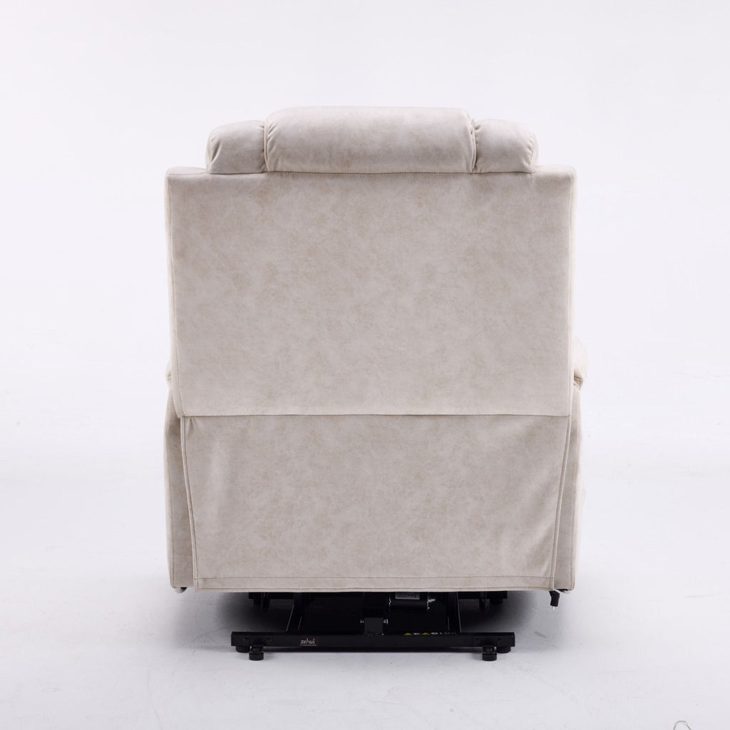Power Lift Recliner Chair Sofa with Massage and Heat for Big and Tall Elderly,Infinite Positions,Single Motor,Cup Holders,and USB Ports,polyester Home Theater Seat