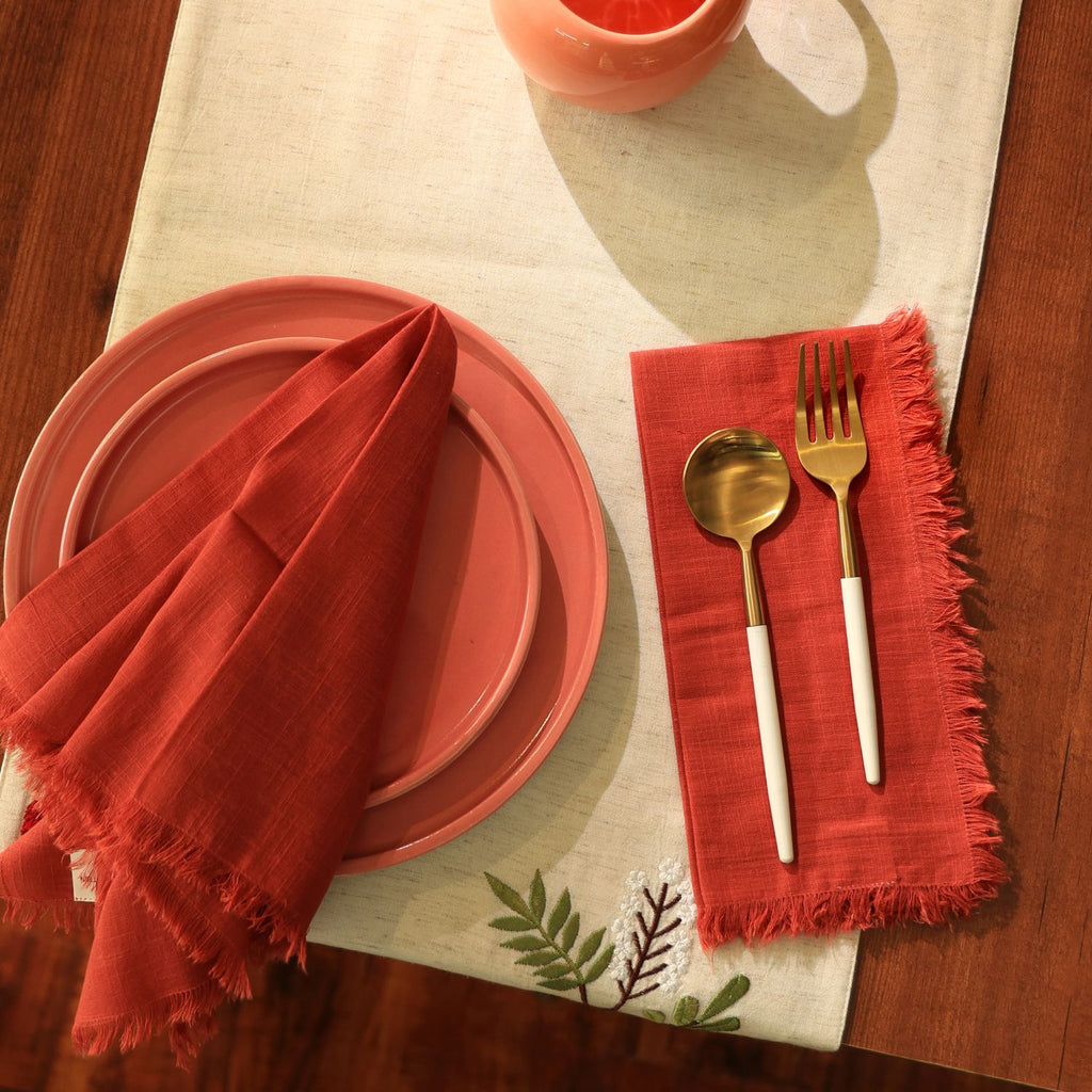 Premium Cotton Napkins Set of 4-20x20 Inch, Classic Hemstitch Dinner Napkins