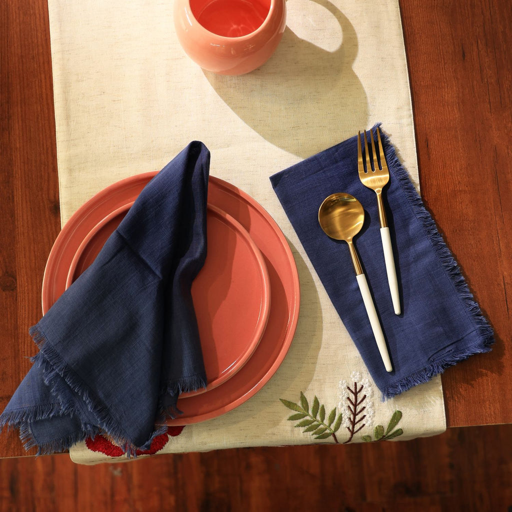 Premium Cotton Napkins Set of 4-20x20 Inch, Classic Hemstitch Dinner Napkins