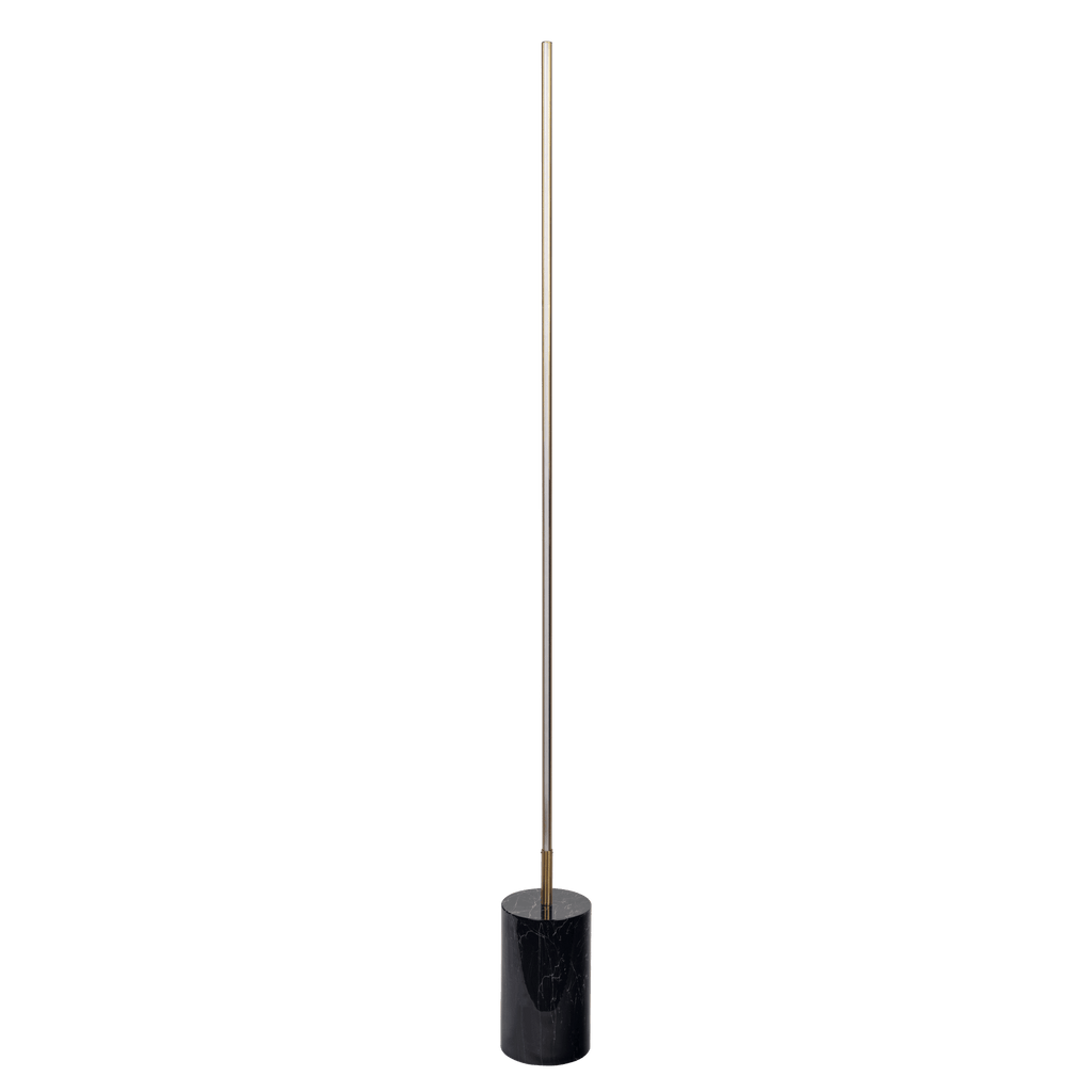 Prism Brassed Gold LED Floor Lamp with On/Off Switch Faux Marble Base