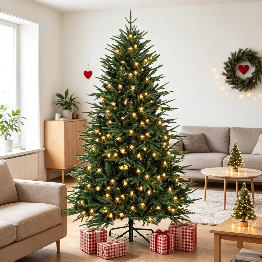 Quick-Assembly Pre-Lit Holiday Tree,Lush Pre-Lit Christmas Tree,Festive Pre-Lit Christmas Tree
