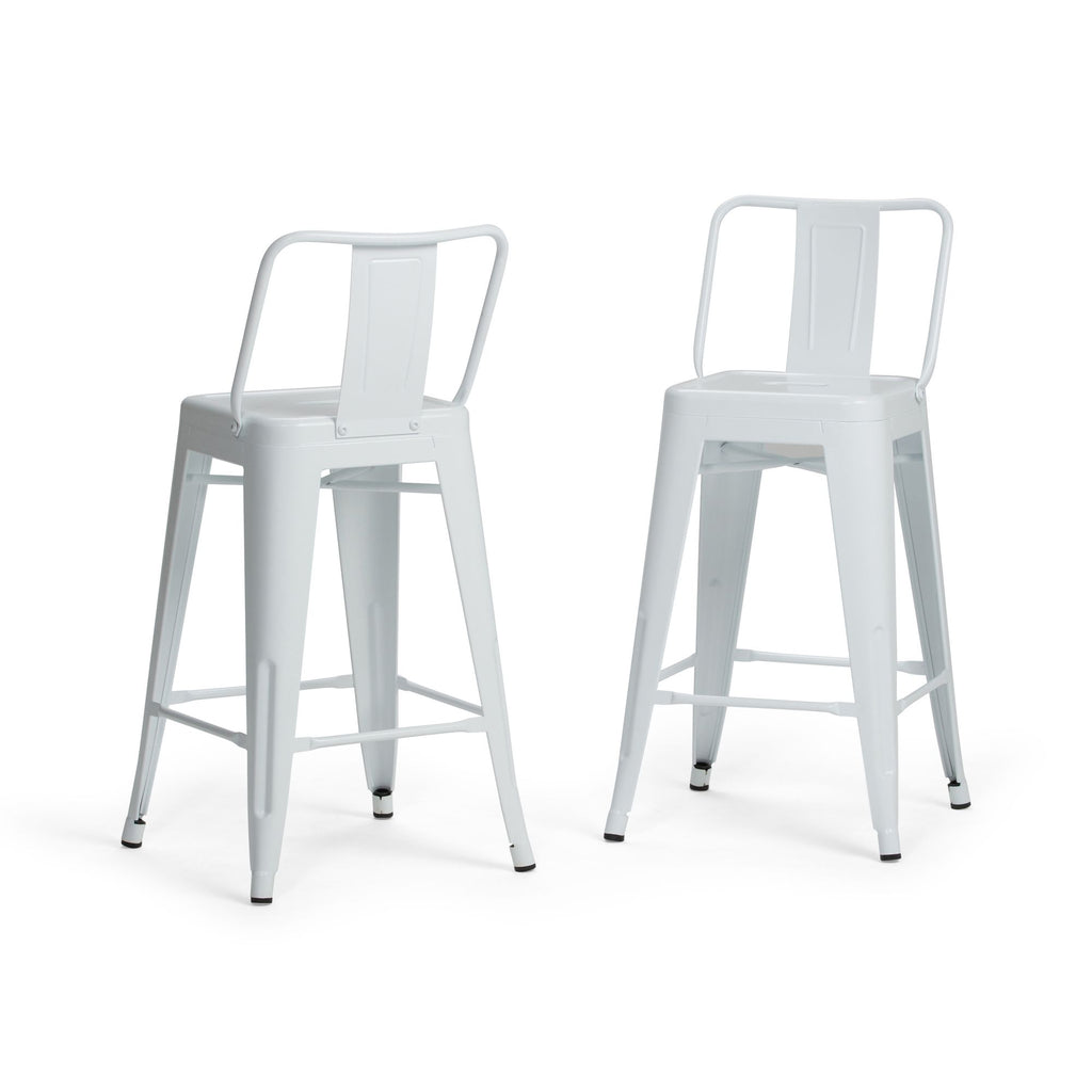 Rayne - 24" Metal Counter Height Stool (Set of 2) - White