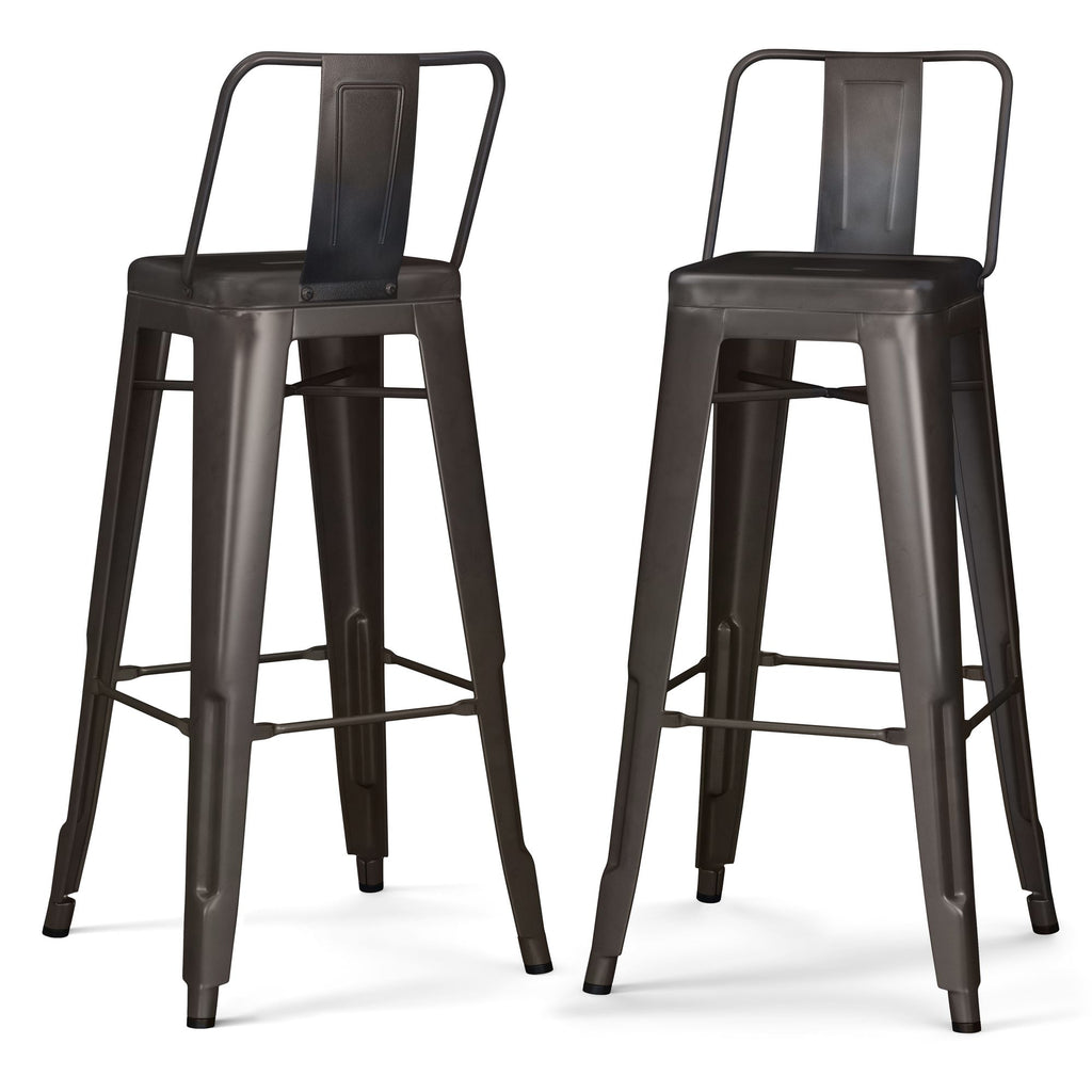 Rayne - 30" Metal Bar Stool (Set of 2) - Gun Metal Grey