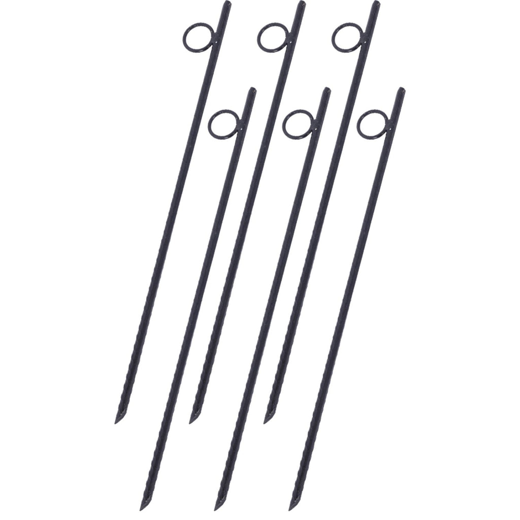 Rebar stake with loop 6pcs Grip Rebar 3/8x 18 Inch Steel Durable Heavy Duty Tent Canopy Ground Stakes with Angled Ends and 1 Inch Loops for Campsites and Canopies