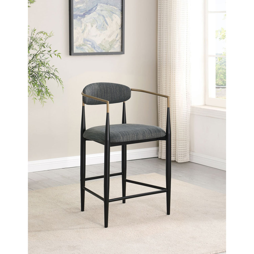 Renfroe Dark Grey Fabric Upholstered Counter Chair (Set of 2)